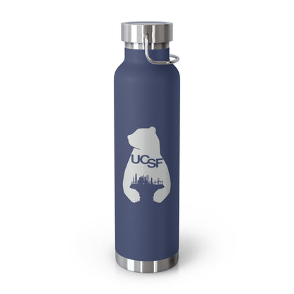 UCSF City Silhouette Gray Logo Copper Vacuum Insulated Bottle, 22oz