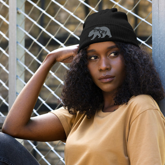 UCSF- The City Black Organic ribbed beanie