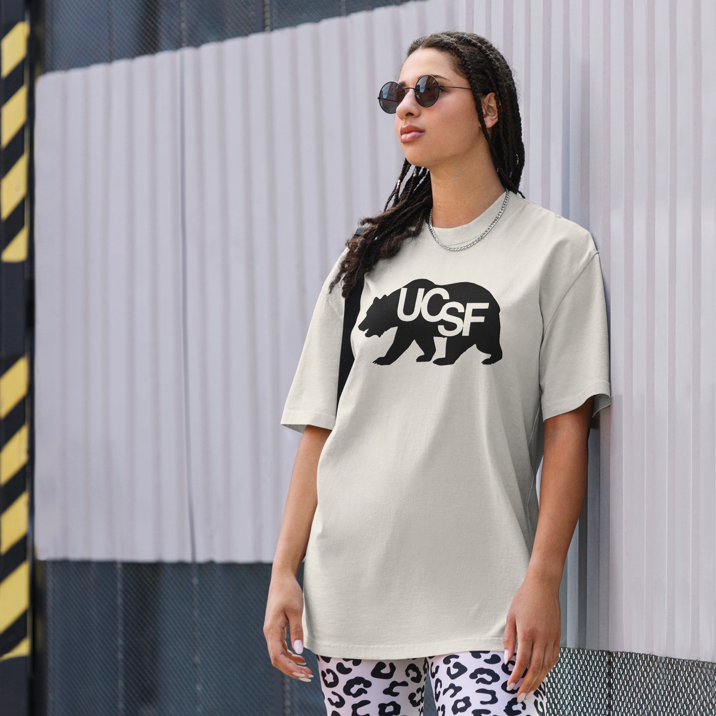 UCSF Embroidered Oversized faded t-shirt