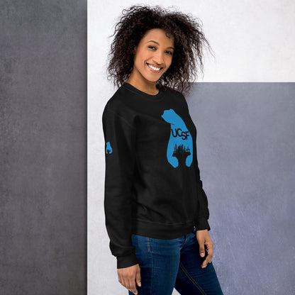 Unisex Sweatshirt City Silhouette Process Blue Logo