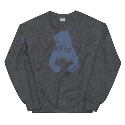 Unisex Sweatshirt City Silhouette Blue Gray Logo