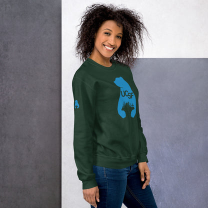 Unisex Sweatshirt City Silhouette Process Blue Logo