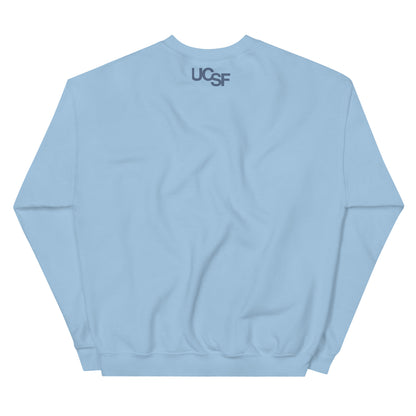 Unisex Sweatshirt City Silhouette Blue Gray Logo