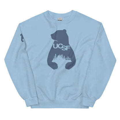 Unisex Sweatshirt City Silhouette Blue Gray Logo