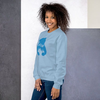 Unisex Sweatshirt City Silhouette Process Blue Logo