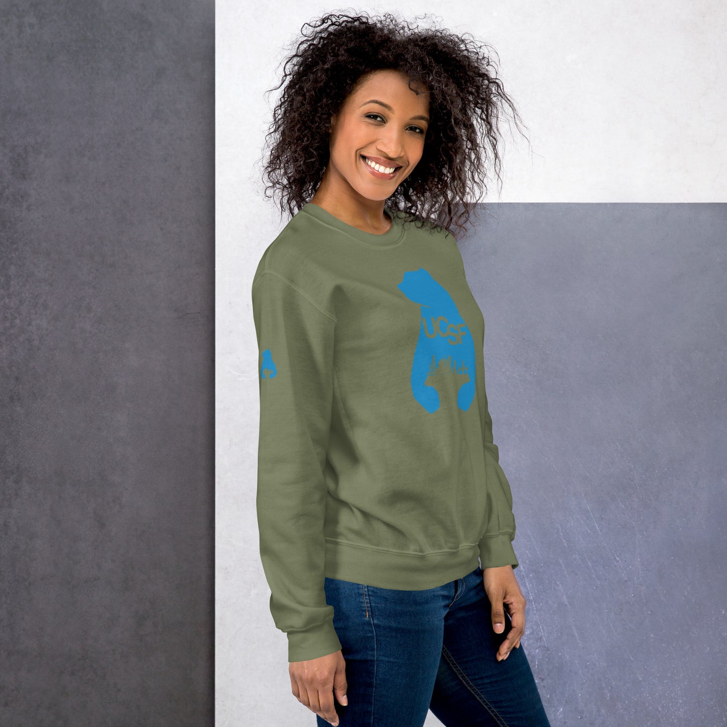 Unisex Sweatshirt City Silhouette Process Blue Logo