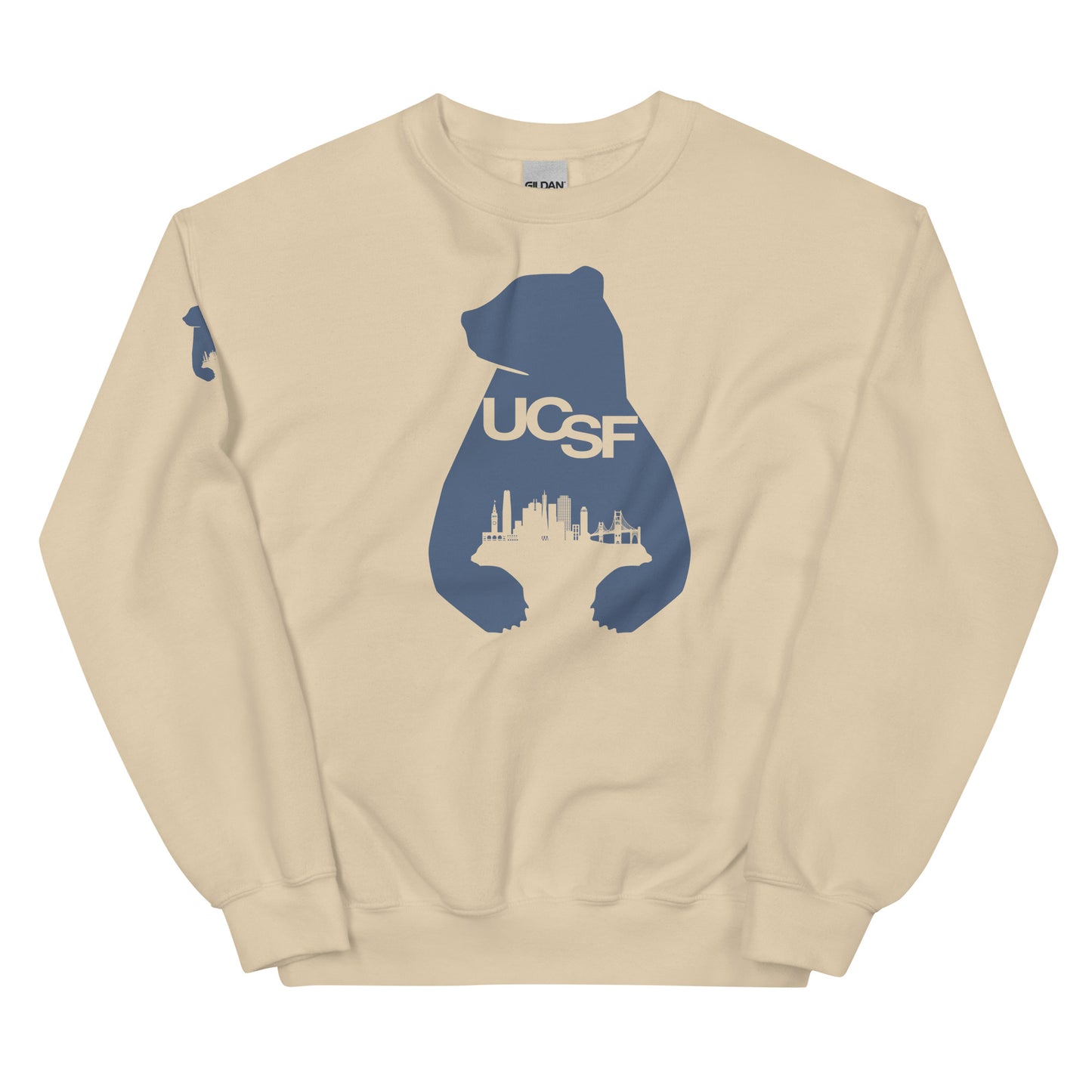 Unisex Sweatshirt City Silhouette Blue Gray Logo