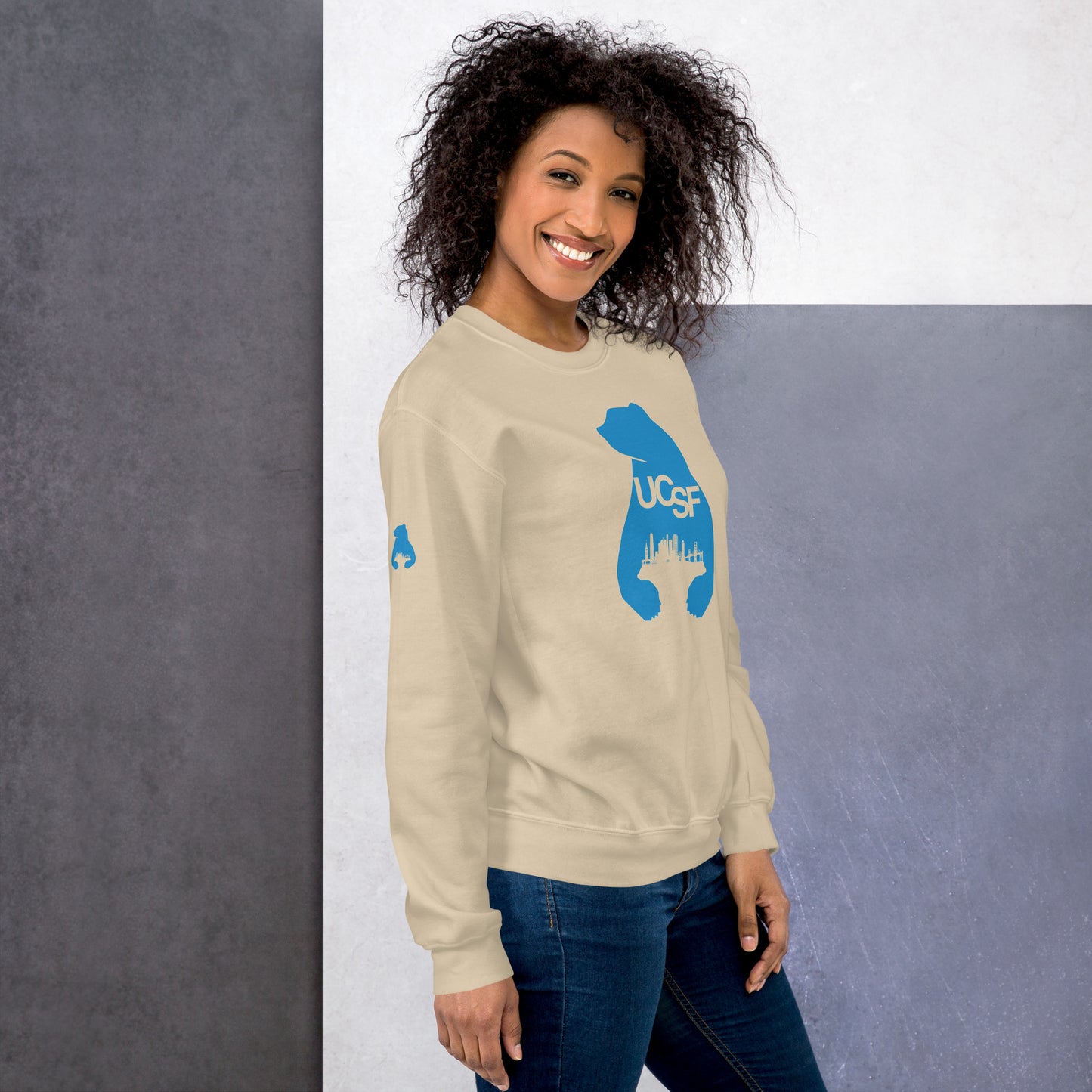 Unisex Sweatshirt City Silhouette Process Blue Logo