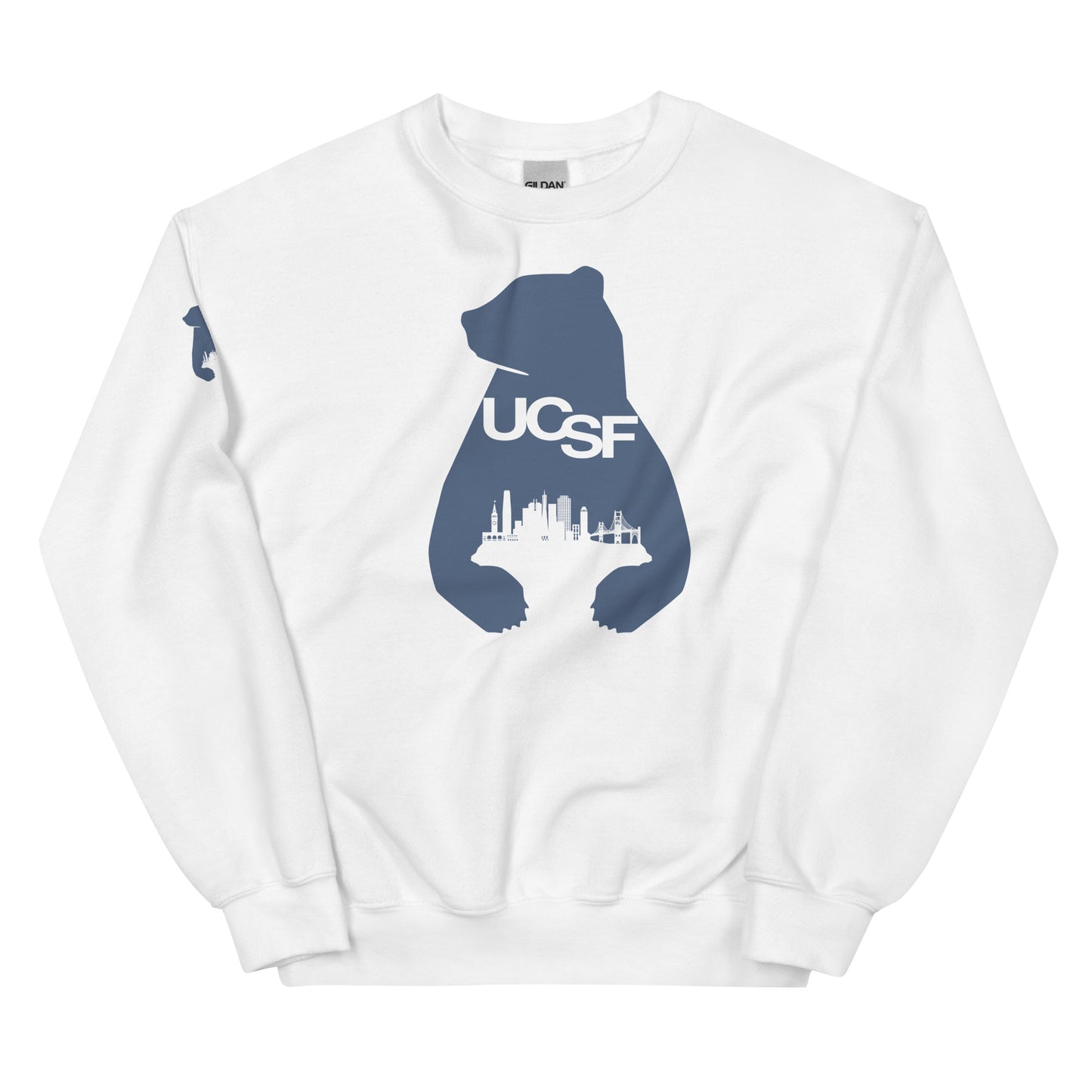 Unisex Sweatshirt City Silhouette Blue Gray Logo