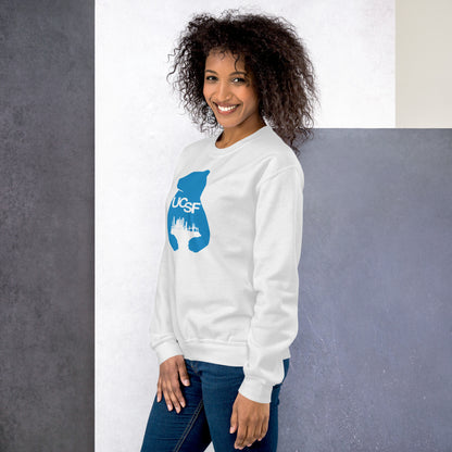 Unisex Sweatshirt City Silhouette Process Blue Logo