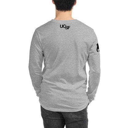 Unisex Long Sleeve Tee City Silhouette Black Logo