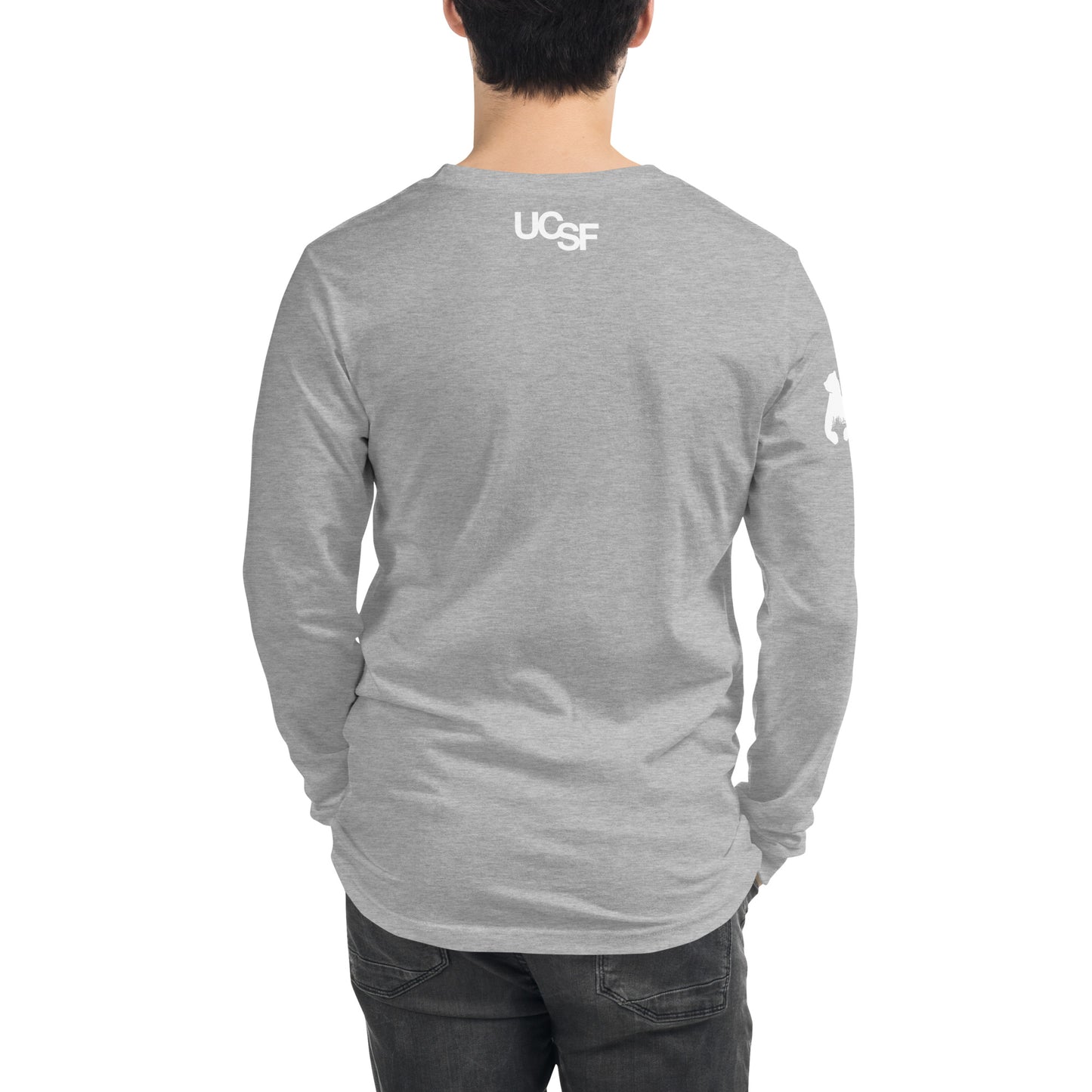 Unisex Long Sleeve Tee City Silhouette White Logo