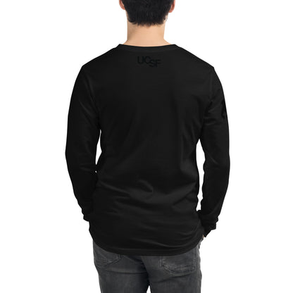 Unisex Long Sleeve Tee City Silhouette Black Logo