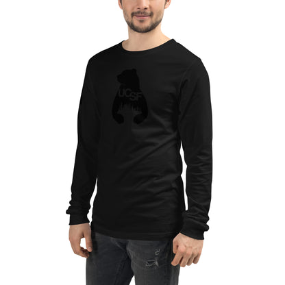 Unisex Long Sleeve Tee City Silhouette Black Logo