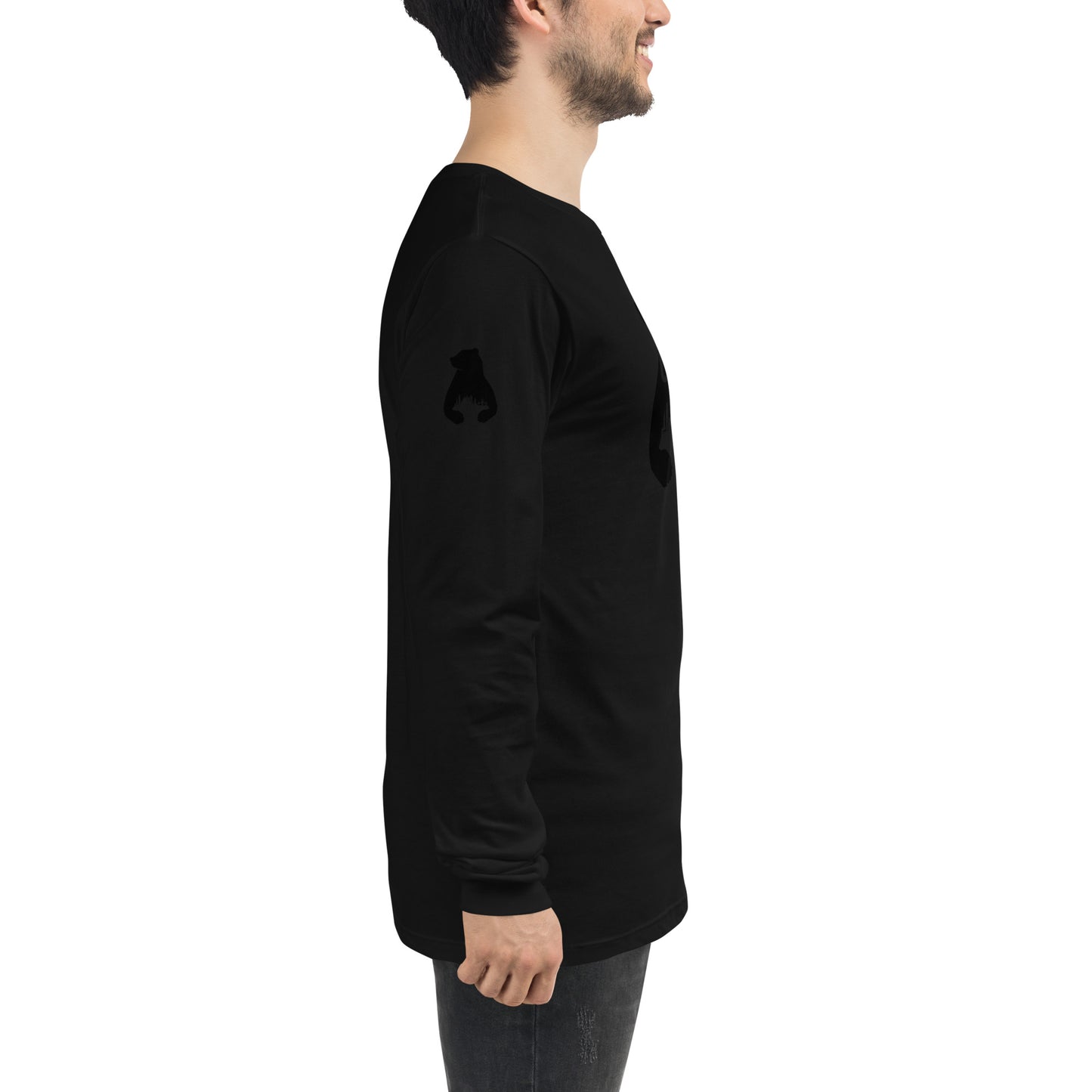 Unisex Long Sleeve Tee City Silhouette Black Logo