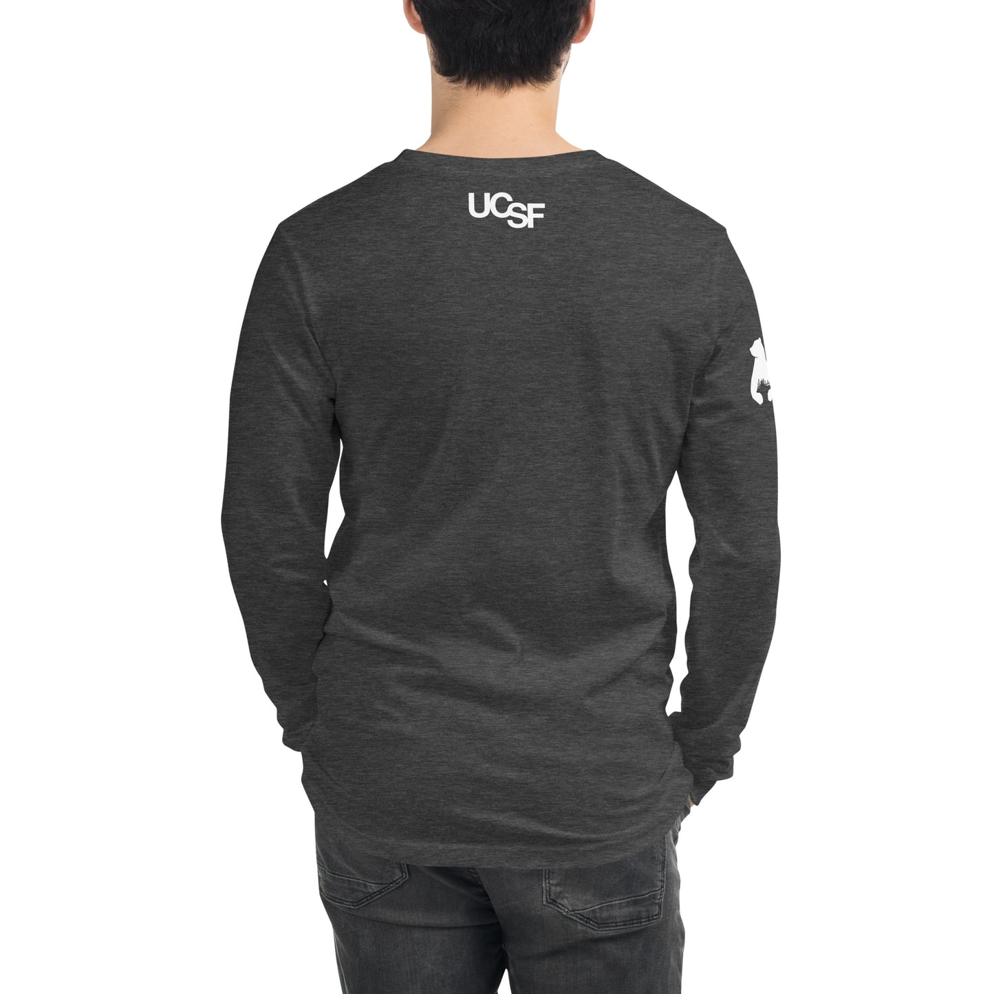 Unisex Long Sleeve Tee City Silhouette White Logo