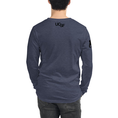 Unisex Long Sleeve Tee City Silhouette Black Logo