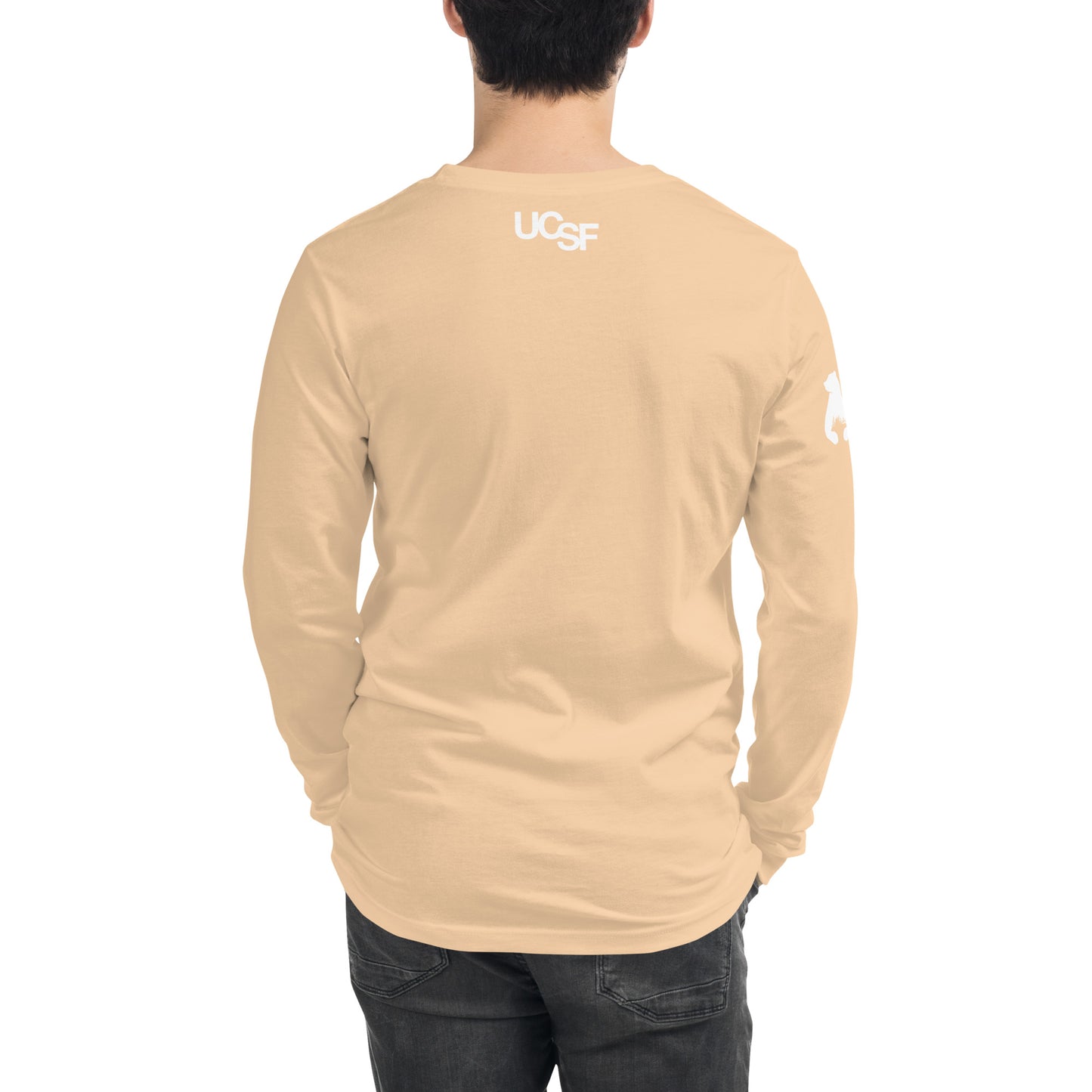 Unisex Long Sleeve Tee City Silhouette White Logo