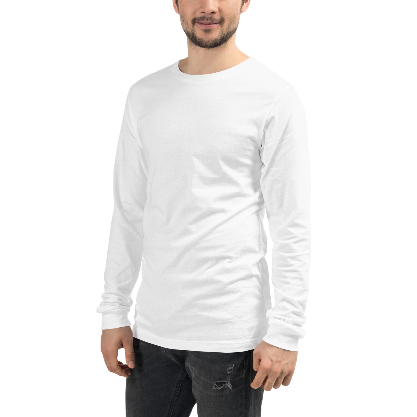 Unisex Long Sleeve Tee City Silhouette White Logo