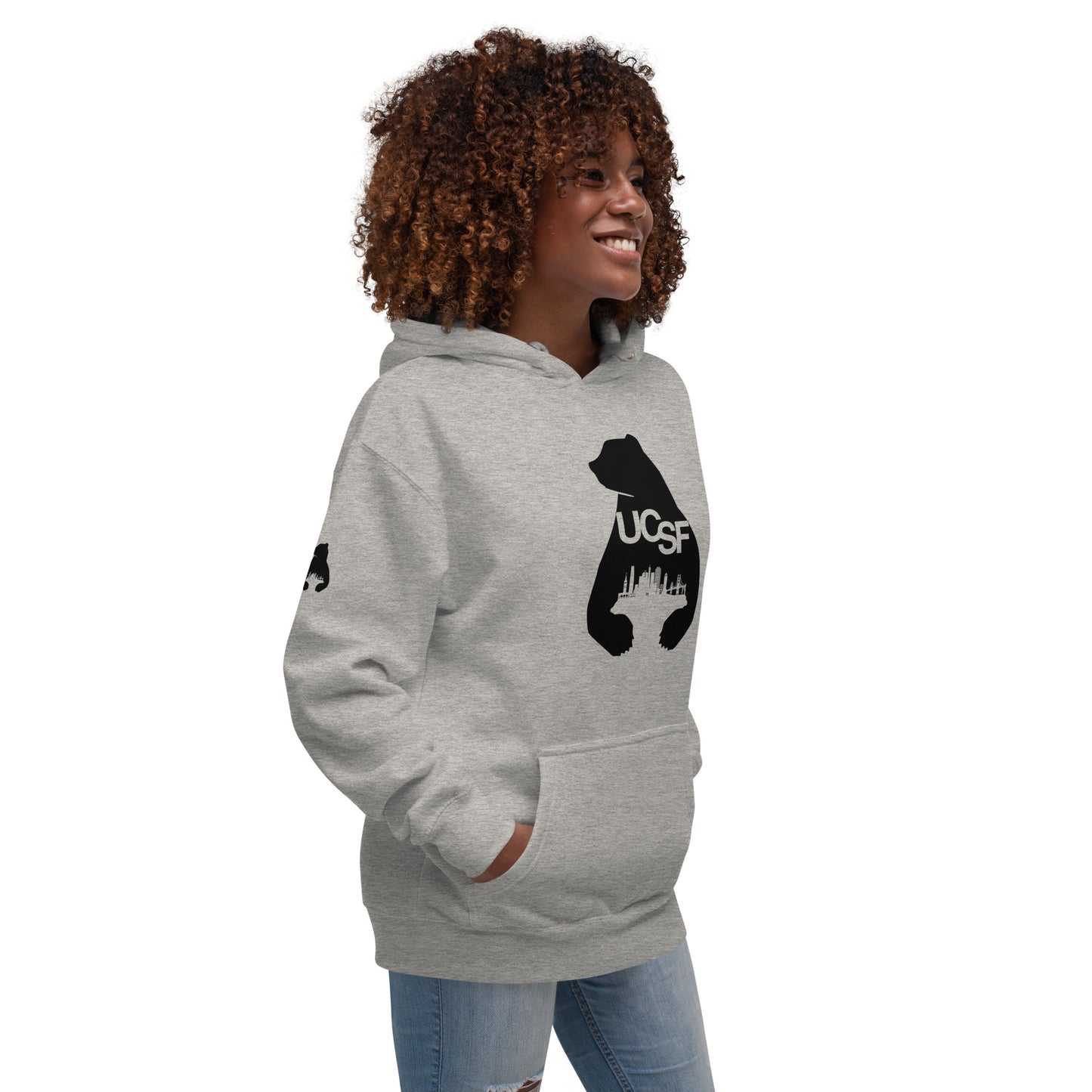 Unisex Hoodie City Silhouette Black Logo