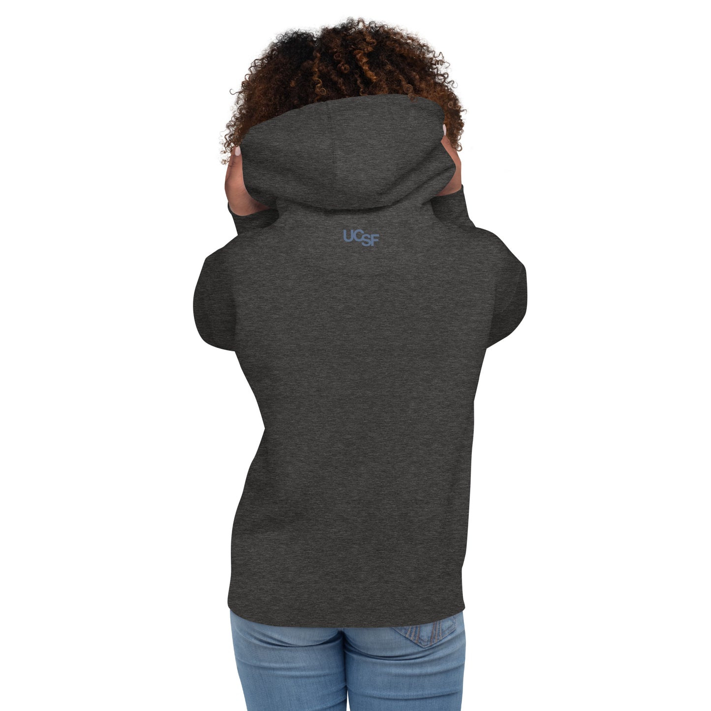 Unisex Hoodie City Silhouette Blue Gray Logo