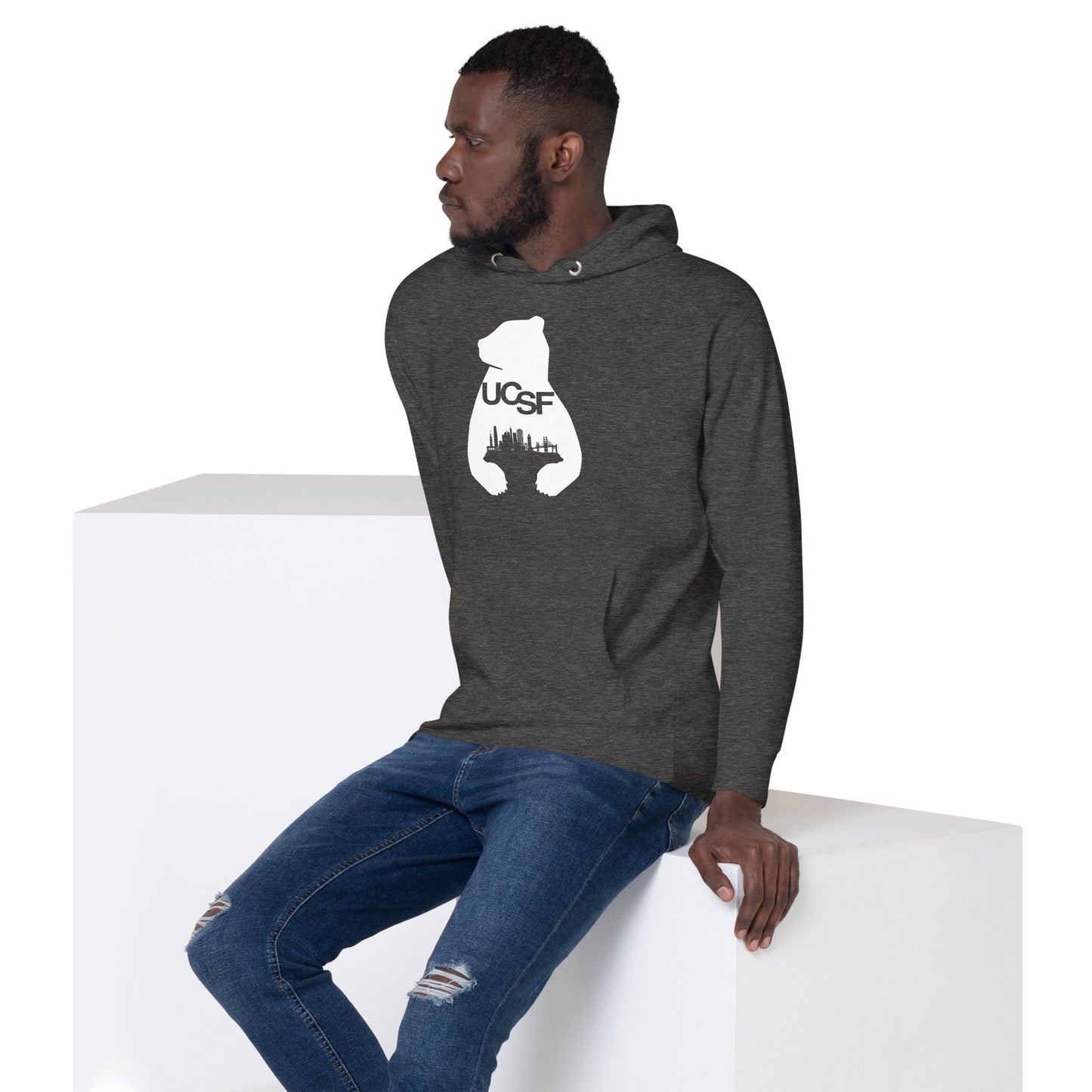 Unisex Hoodie City Silhouette White Logo