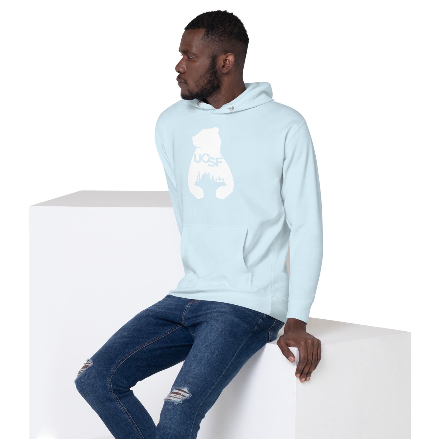 Unisex Hoodie City Silhouette White Logo