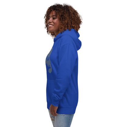 Unisex Hoodie City Silhouette Blue Gray Logo