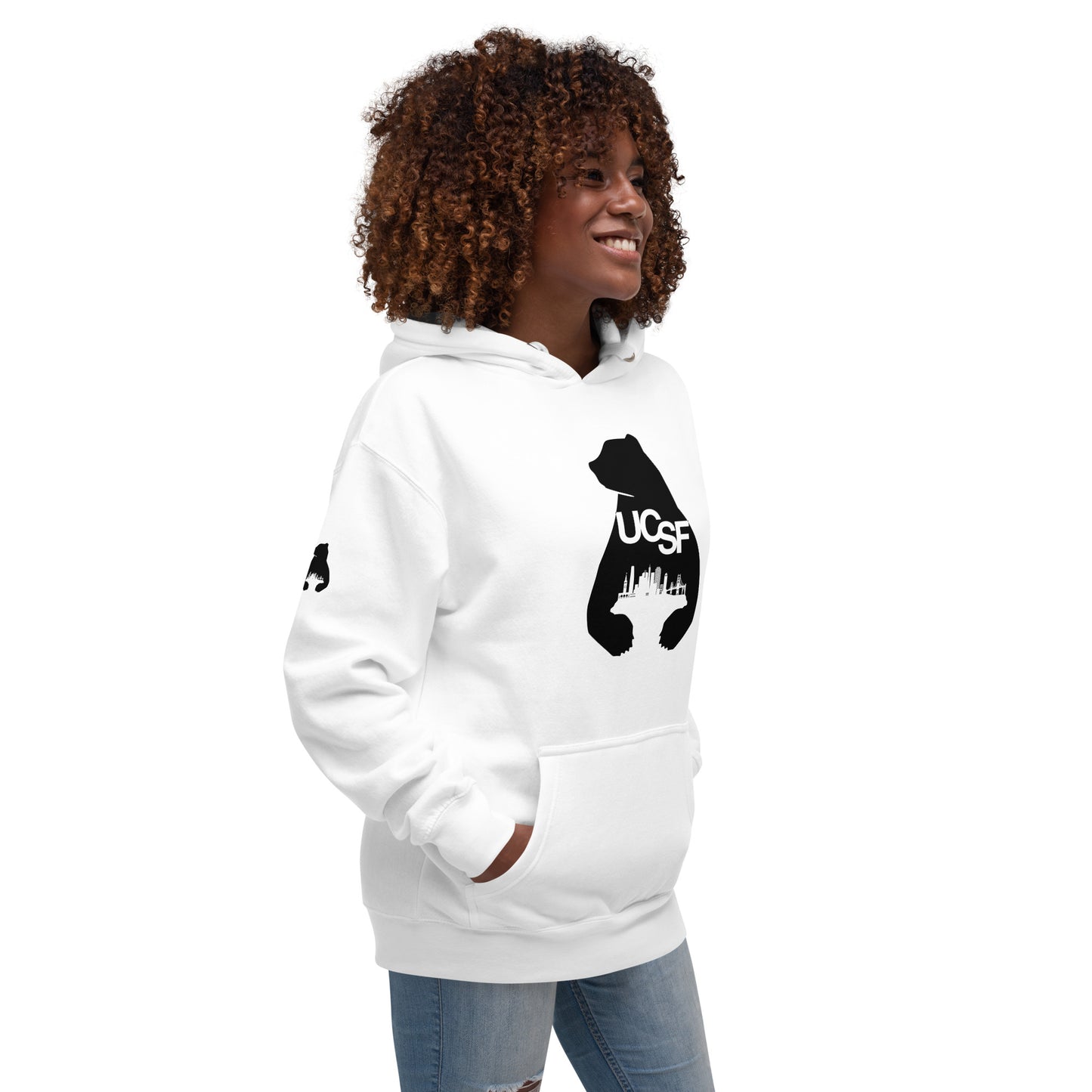 Unisex Hoodie City Silhouette Black Logo